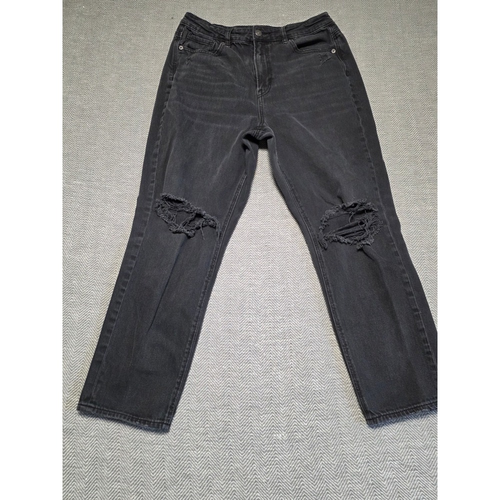 American Eagle Outfitters Black Distressed Boyfriend Jeans
